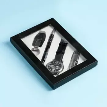 Набор подарочный 4в1 (ручка, нож 3в1, часы, брелок)