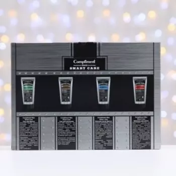 Набор подарочный Compliment: шампунь + гель для умывания + гель для бритья + бальзам после бритья 75 мл