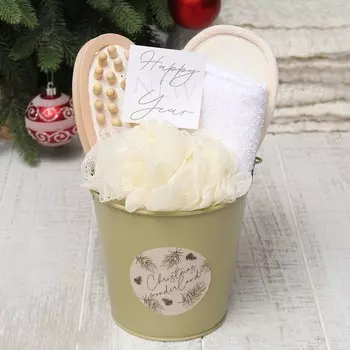 Набор новогодний подарочный "Этель" Christmas wonderland полотенце 30х60см и аксессуары (4 предмета)