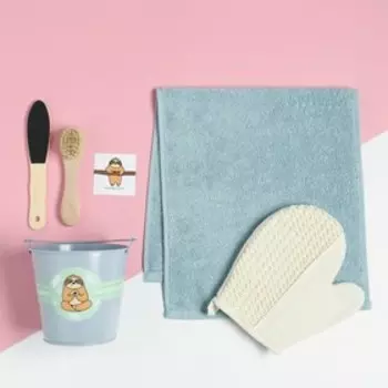 Набор подарочный «Этель. Чудесного дня», полотенце, мочалка, щётка