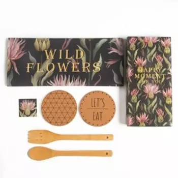 Набор подарочный Этель Happy moment: полотенце, подставки, кухонная ложка, кухонная лопатка