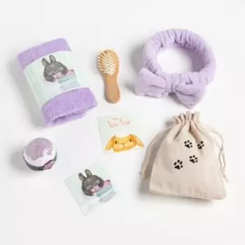 Новогодний подарочный набор Этель "Relax" с зайчатами, полотенце и аксессуары