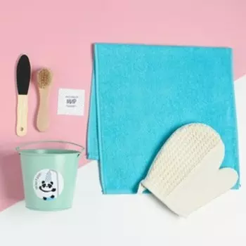 Набор подарочный «Этель» Shine like a star, полотенце, мочалка, щётка