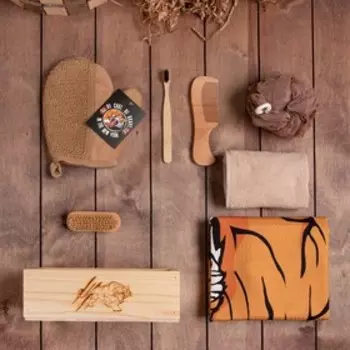 Набор подарочный «Этель» Tiger, полотенце 70146 см, щётка, мочалка