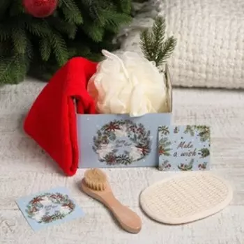 Набор подарочный Этель "Зайчата" полотенце и акс (4 предм)