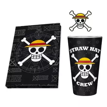 Набор подарочный One Piece: бокал 400 мл, значок, записная книжка