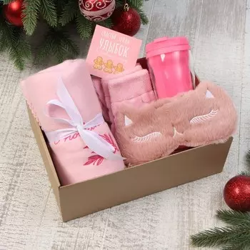 Новогодний подарочный набор «С Новым годом», плед и аксессуары