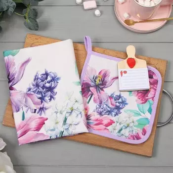 Набор подарочный «Самая заботливая»: полотенце 4073 см, прихватка 1919 см, магнит 117 см