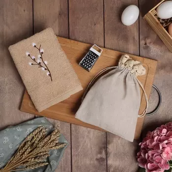 Набор подарочный Willow: полотенце 3060 см, тёрка 7.73.7 см