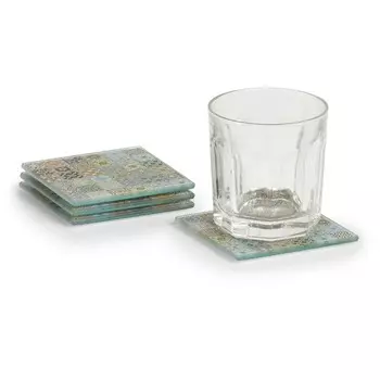 Набор подставок под чашки, 4 шт, 10×10×1 см, стекло