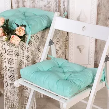 Набор подушек для стула 2 шт., 3535 см, цвет ментол, файбер, бязь хлопок 100%