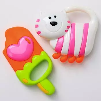 Набор погремушек «Котик и Эскимо», 2 шт, Крошка Я