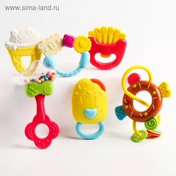 Погремушки Крошка Я «Сладости», набор 6 шт., МИКС
