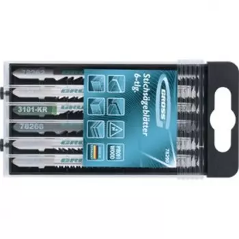 Набор полотен Gross 78290, для электролобзика, по дереву, 6шт., Profi, пластиковый кейс