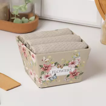 Набор полотенец «Этель» Flowers, 3560 см - 3 шт., 100% хлопок