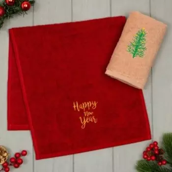 Набор полотенец Этель Happy new year 30х60 см-2шт, 100% хлопок 340 г/м2 7