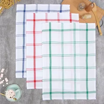 Набор полотенец кухонных «Этель. Клетка», МИКС, 4068 см - 3 шт., хлопок 100%