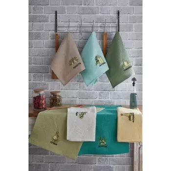 Набор полотенец Oil, размер 40х60 см, цвет зелёный, 7 шт