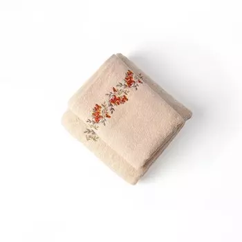 Набор полотенец, размер 50x90 см 70x140 см, цвет бежевый 2 шт