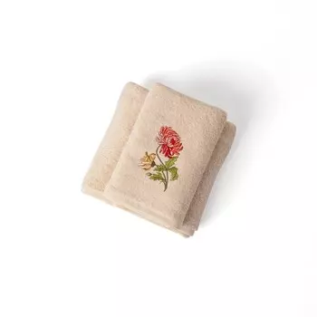 Набор полотенец, размер 50x90 см 70x140 см, цвет бежевый 2 шт