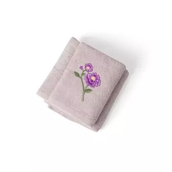 Набор полотенец, размер 50x90 см 70x140 см, цвет лиловый 2 шт