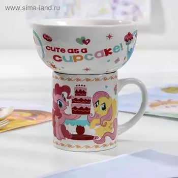 Набор посуды детский Hasbro My Little Pony, 2 предмета: кружка 200 мл, миска 300 мл