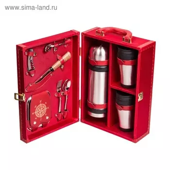 Набор посуды для поездок «Авто-Комфорт Компакт— 2 красный» (2 персоны)