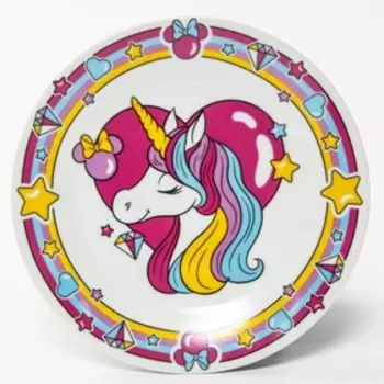 Набор посуды "Минни Маус и единорог", кружка 250 см , тарелка 18 см , салатник 350 мл