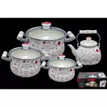 Набор посуды Lenardi «Птичий дворик», 8 предметов