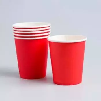 Набор посуды «С днём рождения», цвет красный