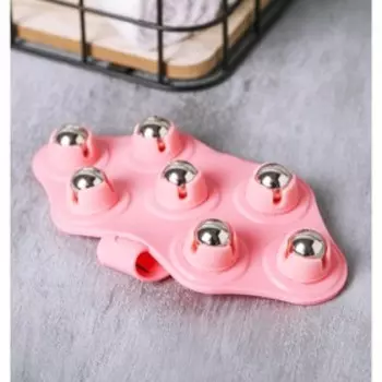 Набор: повязка для головы и роликовый массажёр «Мрр», розовый, 19 х 8,5 см