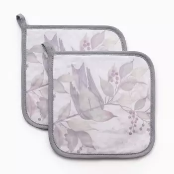 Набор прихваток «Этель» Мorning dew: 2 шт., 1919 см, саржа,100% хлопок, ватин 250 г/м