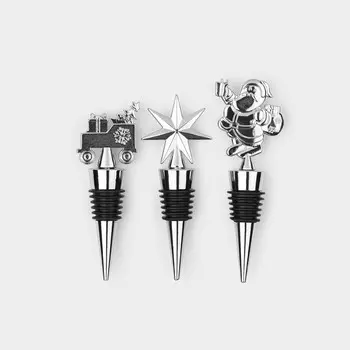 Набор пробок для бутылок Доляна «Новогодний», 3 шт., серебристый