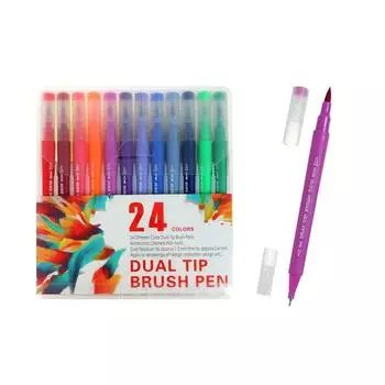 Набор профессиональных маркеров, 24 штуки/24 цвета, двусторонний