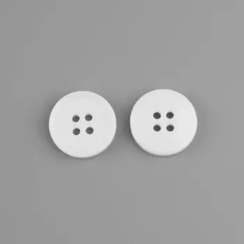 Набор пуговиц, 4 прокола, d = 15 мм, 25 шт, цвет белый