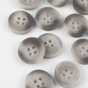 Набор пуговиц, 4 прокола, d = 18 мм, 25 шт, цвет серый