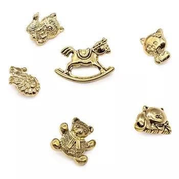 Набор пуговиц «Игрушки-зверюшки», AG/золото, 24 шт