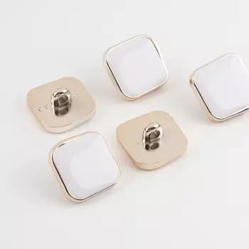 Набор пуговиц на ножке, 18 18 мм, 5 шт, цвет белый/золотой