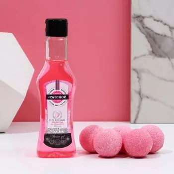 Подарочный набор косметики «Расцветай!», гель для душа мартини 250 мл и бомбочки для ванны 540 г, Чистое счастье