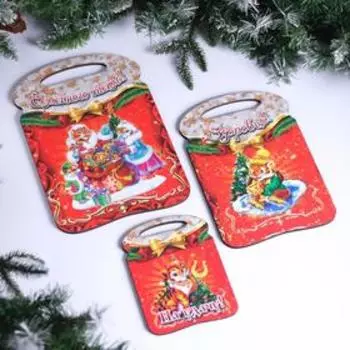 Набор разделочных досок "Символ года 2022.На удачу" 3шт 34,5х24;29,5х20;20х14,5см