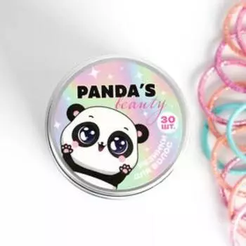 Набор резинок для волос "Pandas beauty", 30 шт., микс, d= 2,5 см.
