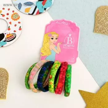 Набор резинок для волос "Спорт" (набор 6 шт) цветы, 3,8 см