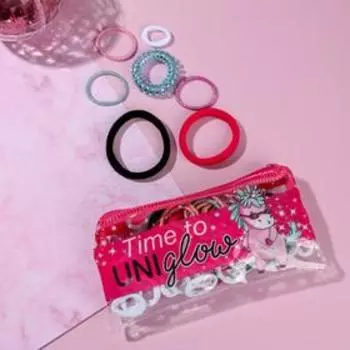 Набор резинок для волос «Time to UNI glow», 40 шт., косметичка