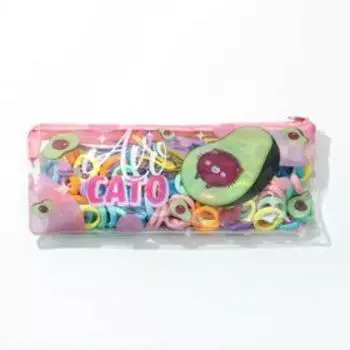 Набор резинок и заколок для волос «Avocato», косметичка