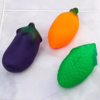 Резиновые игрушки для ванны «Овощи-Фрукты», с пищалкой, в наборе 6 шт., МИКС, Крошка Я