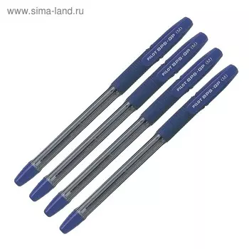 Набор ручек шариковых Pilot BPS-GP, резиновый упор, 1.0мм, масляная основа, чернила синие, 4 штуки