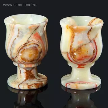 Набор рюмок «Грация», 2 шт 3,5х6 см, оникс, МИКС