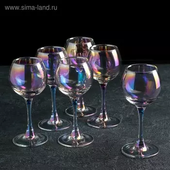 Набор рюмок «Радуга», 65 мл, 6 шт, цвет перламутровый