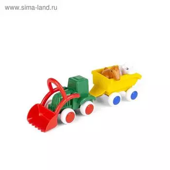 Набор «Сафари. Трактор с животными в прицепе», в коробке