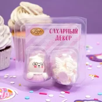 Набор сахарных фигурок "Зайка и мини-безе"